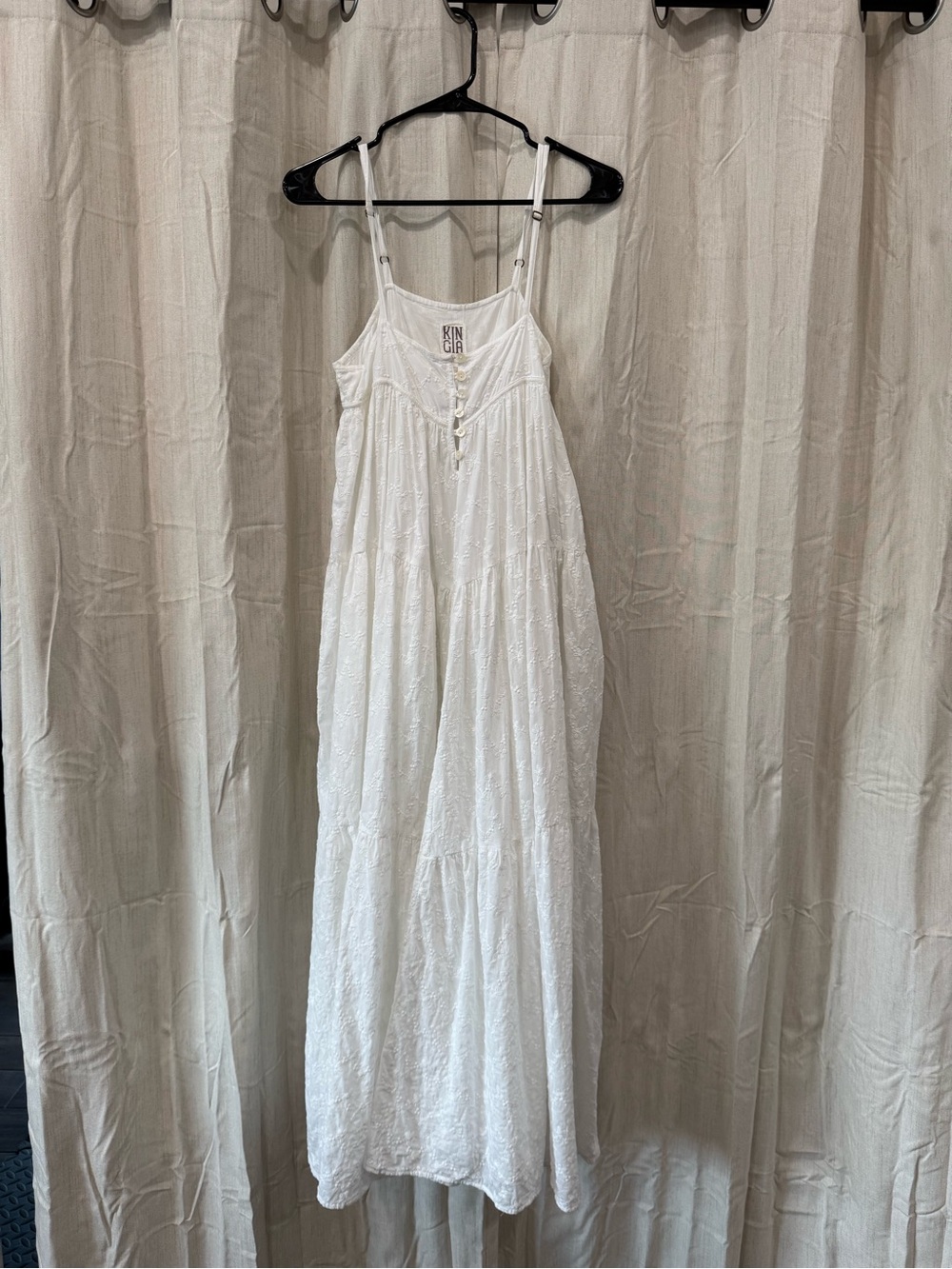 White Eyelet Spaghetti-Strap Maxi
